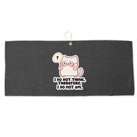 Ellie Furrington I Do Not Think Therefore I Do Not Am. Large Microfiber Waffle Golf Towel