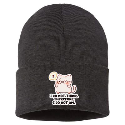Ellie Furrington I Do Not Think Therefore I Do Not Am. Sustainable Knit Beanie