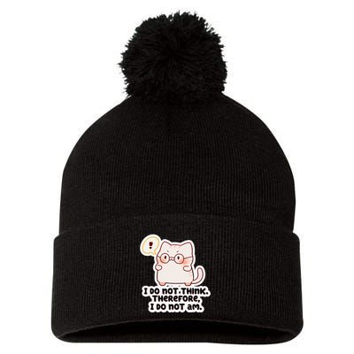 Ellie Furrington I Do Not Think Therefore I Do Not Am. Pom Pom 12in Knit Beanie