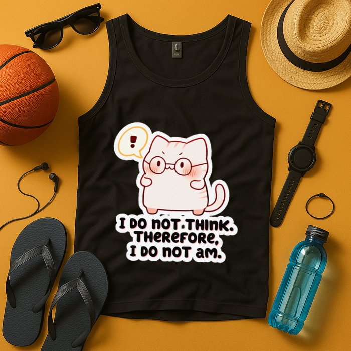 Ellie Furrington I Do Not Think Therefore I Do Not Am. Tank Top