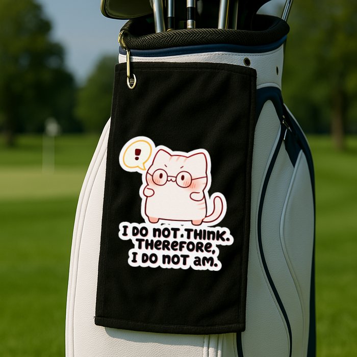Ellie Furrington I Do Not Think Therefore I Do Not Am. Golf Towel