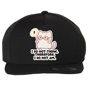 Ellie Furrington I Do Not Think Therefore I Do Not Am. Wool Snapback Cap