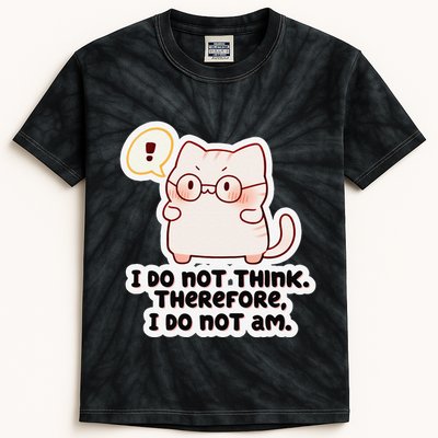 Ellie Furrington I Do Not Think Therefore I Do Not Am. Kids Tie-Dye T-Shirt