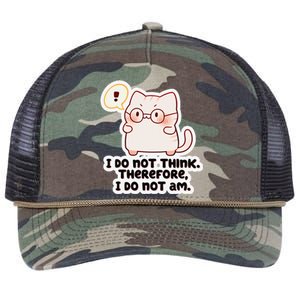 Ellie Furrington I Do Not Think Therefore I Do Not Am. Retro Rope Trucker Hat Cap