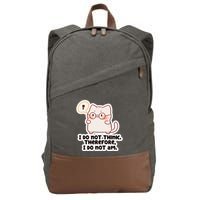 Ellie Furrington I Do Not Think Therefore I Do Not Am. Cotton Canvas Backpack
