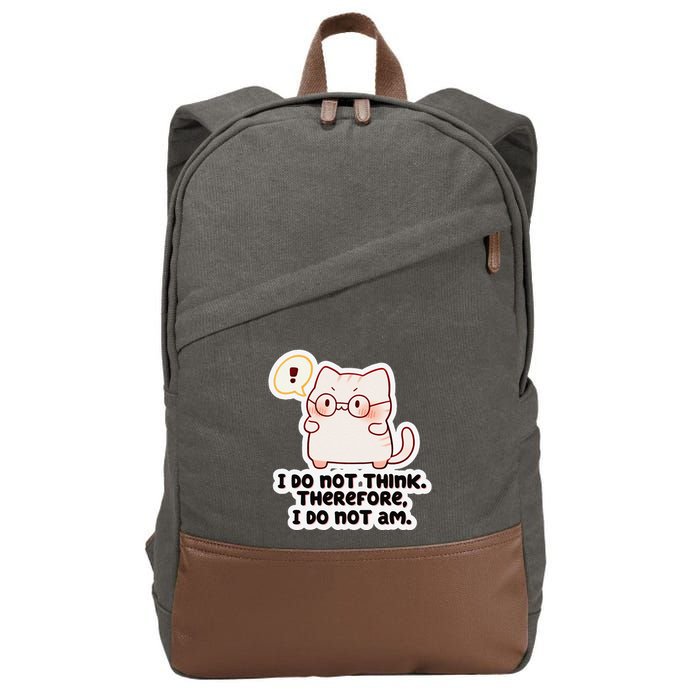 Ellie Furrington I Do Not Think Therefore I Do Not Am. Cotton Canvas Backpack