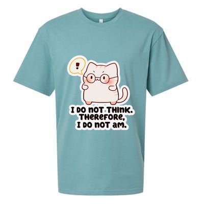 Ellie Furrington I Do Not Think Therefore I Do Not Am. Sueded Cloud Jersey T-Shirt