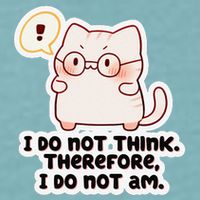 Ellie Furrington I Do Not Think Therefore I Do Not Am. Sueded Cloud Jersey T-Shirt