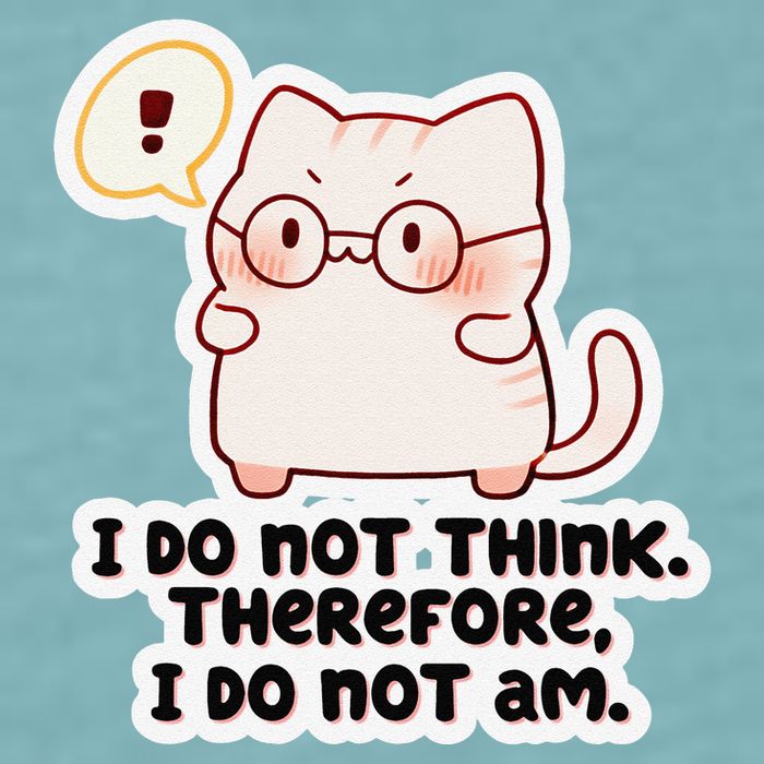 Ellie Furrington I Do Not Think Therefore I Do Not Am. Sueded Cloud Jersey T-Shirt