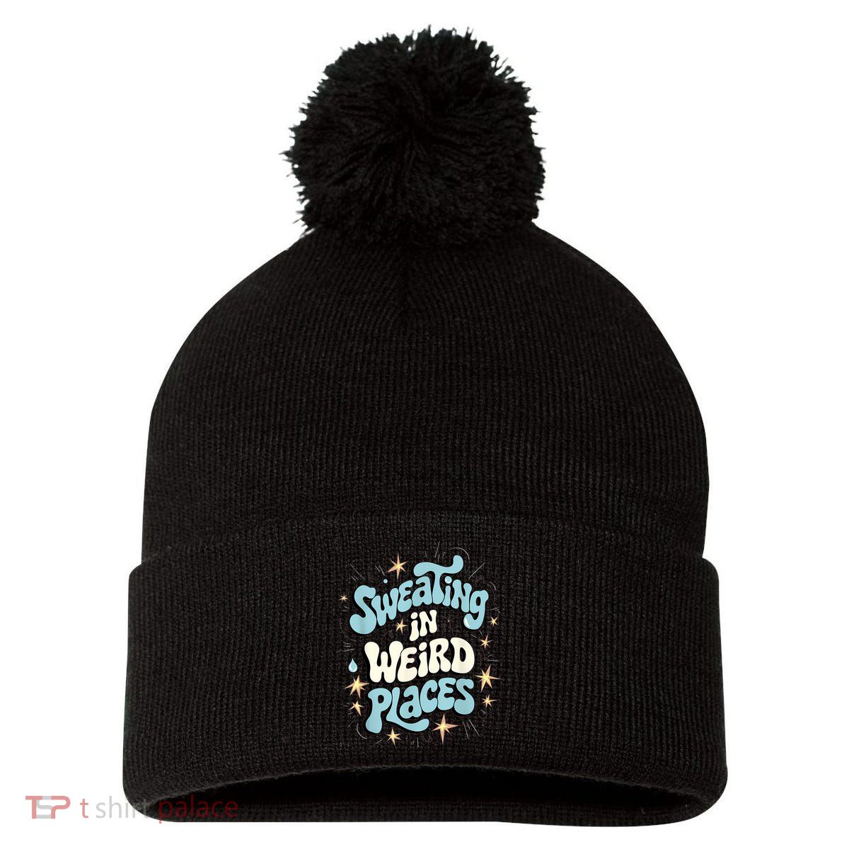Embarrassing Funny Inappropriate Sweating Adult Humor Pom Pom 12in Knit Beanie