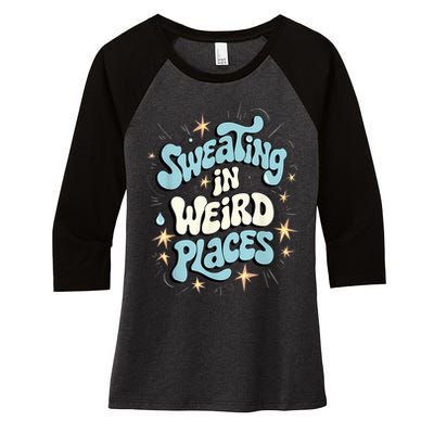 Embarrassing Funny Inappropriate Sweating Adult Humor Women's Tri-Blend 3/4-Sleeve Raglan Shirt