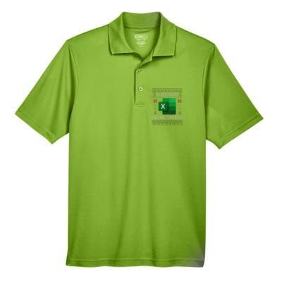 Excel Freak In The Sheets Spreadsheet Ugly Christmas Funny Men's Origin Performance Pique Polo