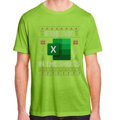 Excel Freak In The Sheets Spreadsheet Ugly Christmas Funny Adult ChromaSoft Performance T-Shirt