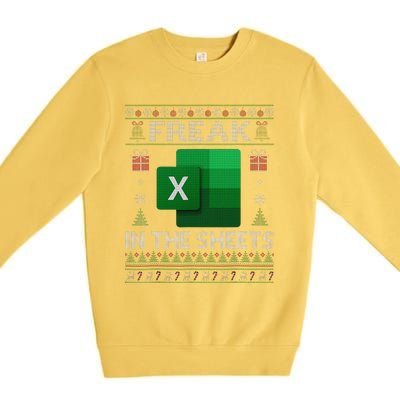 Excel Freak In The Sheets Spreadsheet Ugly Christmas Funny Premium Crewneck Sweatshirt