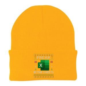 Excel Freak In The Sheets Spreadsheet Ugly Christmas Funny Knit Cap Winter Beanie