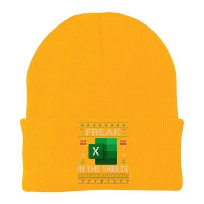 Excel Freak In The Sheets Spreadsheet Ugly Christmas Funny Knit Cap Winter Beanie