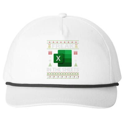 Excel Freak In The Sheets Spreadsheet Ugly Christmas Funny Snapback Five-Panel Rope Hat