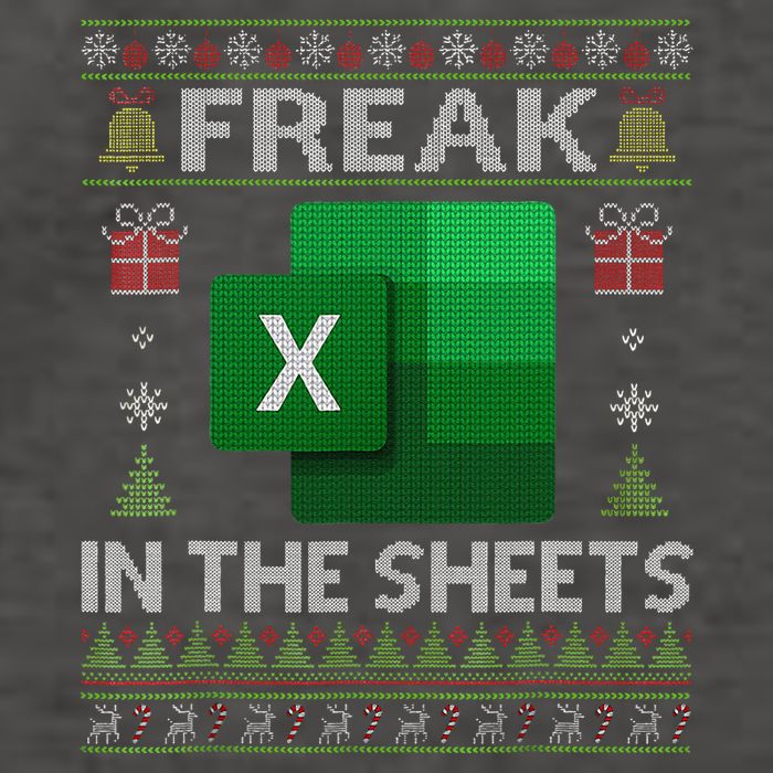 Excel Freak In The Sheets Spreadsheet Ugly Christmas Funny Vector Backpack