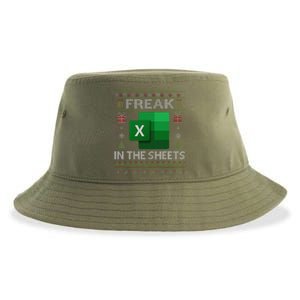 Excel Freak In The Sheets Spreadsheet Ugly Christmas Funny Sustainable Bucket Hat