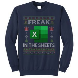 Excel Freak In The Sheets Spreadsheet Ugly Christmas Funny Sweatshirt