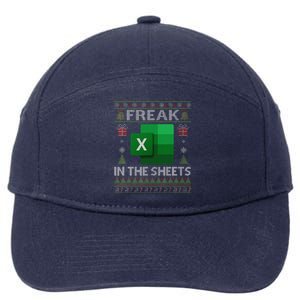 Excel Freak In The Sheets Spreadsheet Ugly Christmas Funny 7-Panel Snapback Hat