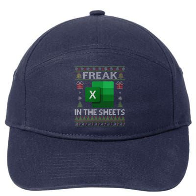 Excel Freak In The Sheets Spreadsheet Ugly Christmas Funny 7-Panel Snapback Hat