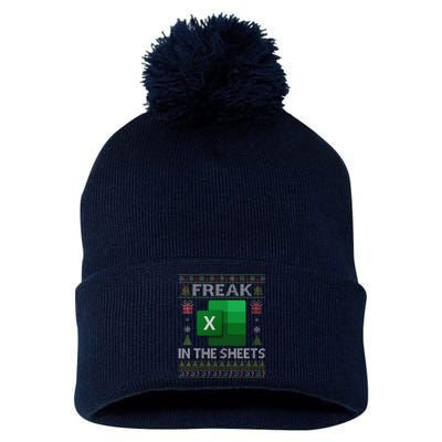 Excel Freak In The Sheets Spreadsheet Ugly Christmas Funny Pom Pom 12in Knit Beanie