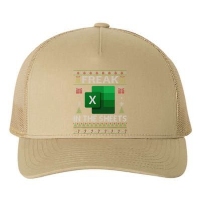 Excel Freak In The Sheets Spreadsheet Ugly Christmas Funny Yupoong Adult 5-Panel Trucker Hat