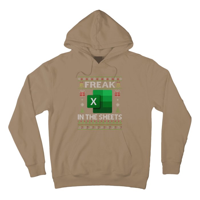 Excel Freak In The Sheets Spreadsheet Ugly Christmas Funny Hoodie