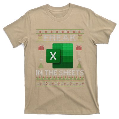 Excel Freak In The Sheets Spreadsheet Ugly Christmas Funny T-Shirt