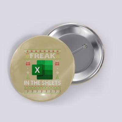 Excel Freak In The Sheets Spreadsheet Ugly Christmas Funny Button