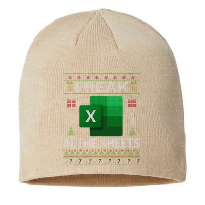 Excel Freak In The Sheets Spreadsheet Ugly Christmas Funny Sustainable Beanie