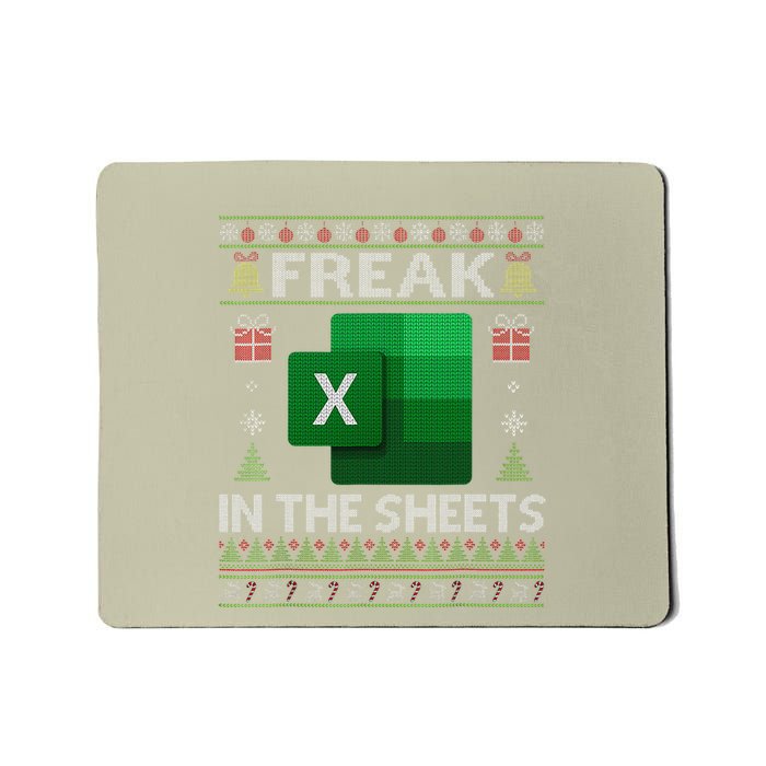 Excel Freak In The Sheets Spreadsheet Ugly Christmas Funny Mousepad