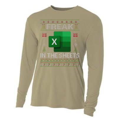 Excel Freak In The Sheets Spreadsheet Ugly Christmas Funny Cooling Performance Long Sleeve Crew