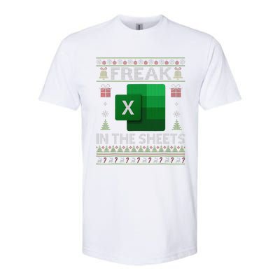 Excel Freak In The Sheets Spreadsheet Ugly Christmas Funny Softstyle CVC T-Shirt