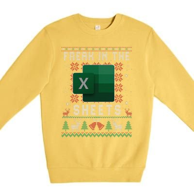 Excel Freak in the Sheets Spreadsheet Ugly Sweater xmas  Premium Crewneck Sweatshirt