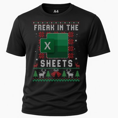 Excel Freak in the Sheets Spreadsheet Ugly Sweater xmas  Cooling Performance Crew T-Shirt