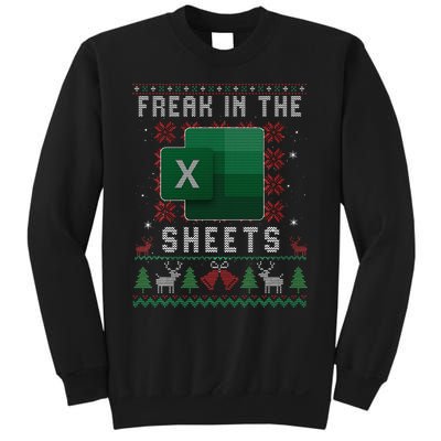 Excel Freak in the Sheets Spreadsheet Ugly Sweater xmas  Sweatshirt