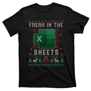 Excel Freak in the Sheets Spreadsheet Ugly Sweater xmas  T-Shirt