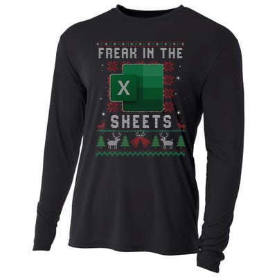 Excel Freak in the Sheets Spreadsheet Ugly Sweater xmas  Cooling Performance Long Sleeve Crew