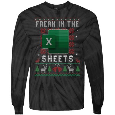 Excel Freak in the Sheets Spreadsheet Ugly Sweater xmas  Tie-Dye Long Sleeve Shirt