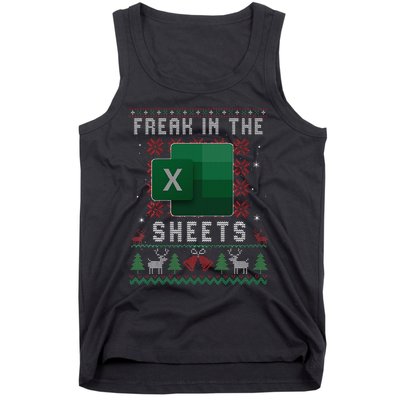 Excel Freak in the Sheets Spreadsheet Ugly Sweater xmas  Tank Top