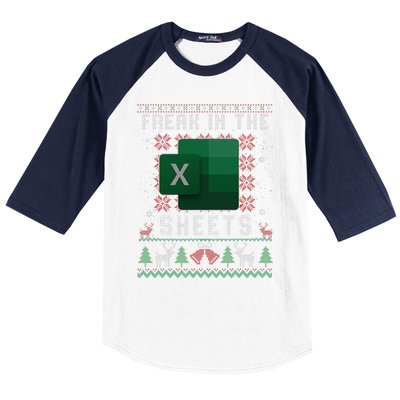 Excel Freak in the Sheets Spreadsheet Ugly Sweater xmas  Baseball Sleeve Shirt