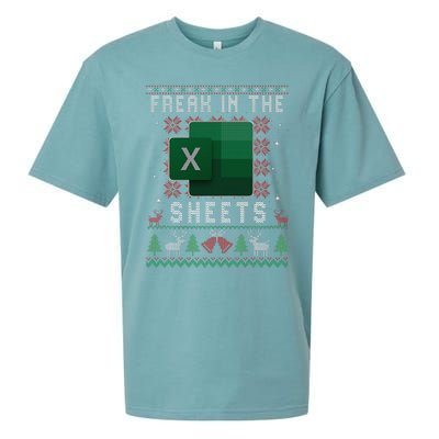 Excel Freak in the Sheets Spreadsheet Ugly Sweater xmas  Sueded Cloud Jersey T-Shirt