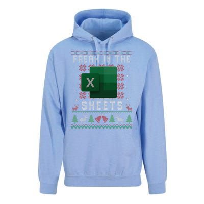 Excel Freak in the Sheets Spreadsheet Ugly Sweater xmas  Unisex Surf Hoodie