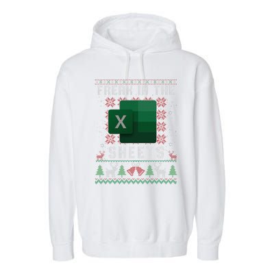 Excel Freak in the Sheets Spreadsheet Ugly Sweater xmas  Garment-Dyed Fleece Hoodie