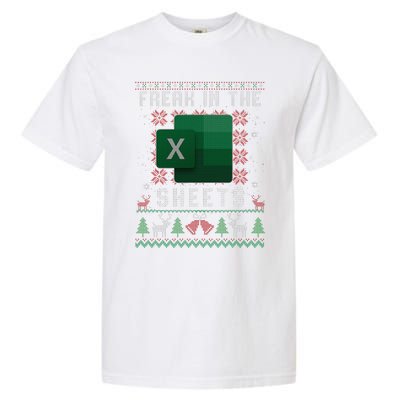 Excel Freak in the Sheets Spreadsheet Ugly Sweater xmas  Garment-Dyed Heavyweight T-Shirt