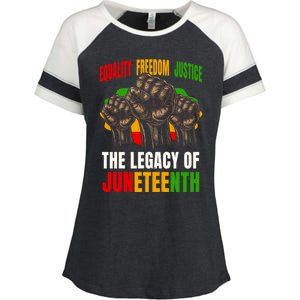 Equality Freedom Justice The Legacy Of Junenth Meaningful Gift Enza Ladies Jersey Colorblock Tee