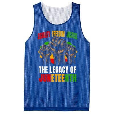 Equality Freedom Justice The Legacy Of Junenth Meaningful Gift Mesh Reversible Basketball Jersey Tank