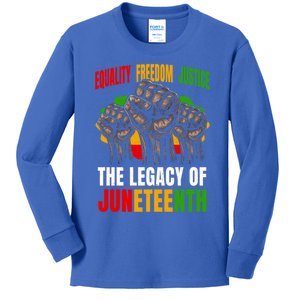 Equality Freedom Justice The Legacy Of Junenth Meaningful Gift Kids Long Sleeve Shirt